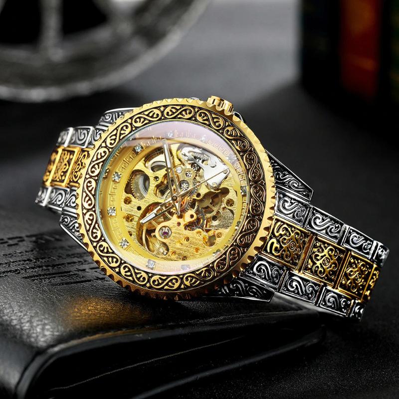 UPDATE PRODUCT TYPE - 3D Vintage Royal Engraved Fashion Automatic Watches