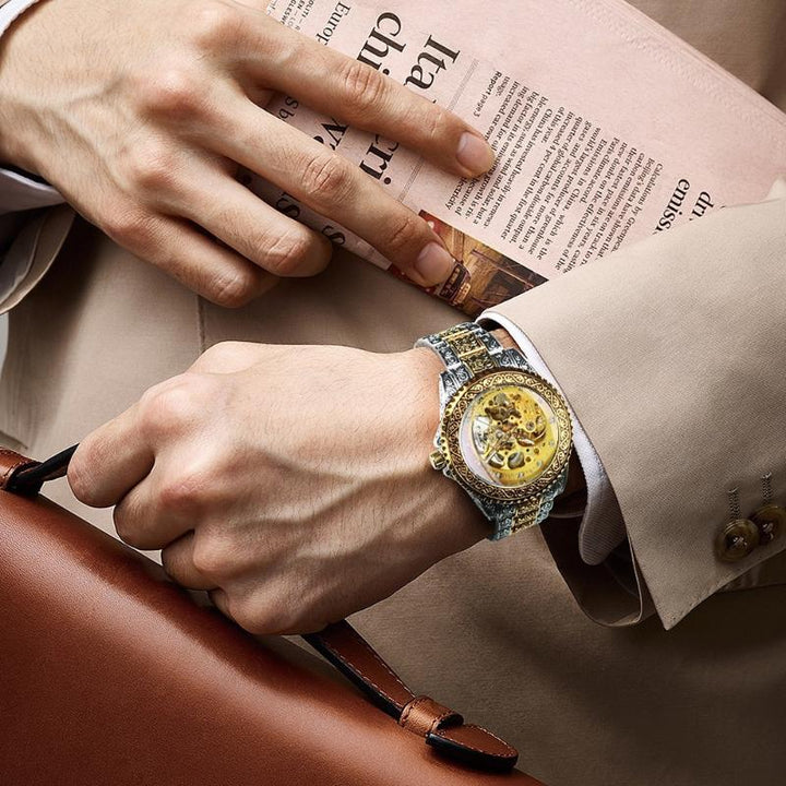 UPDATE PRODUCT TYPE - 3D Vintage Royal Engraved Fashion Automatic Watches