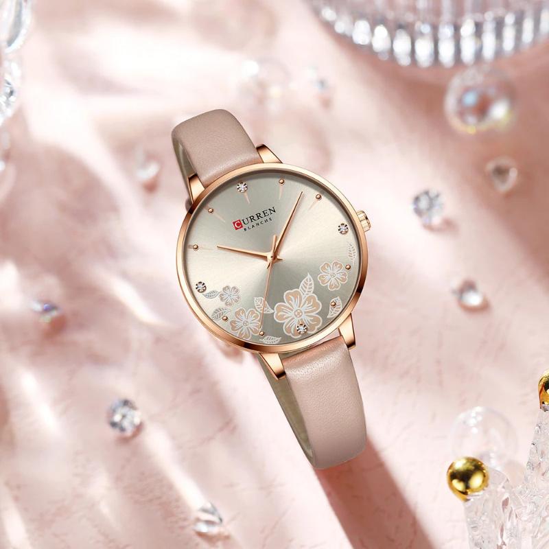 UPDATE PRODUCT TYPE - Charismatic Flower Dial With Vegan Leather Strap Quartz Watch