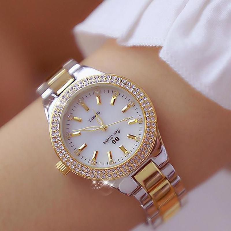 Watch - Brilliant Rhinestones With Stainless Steel Wrist Watch For Women