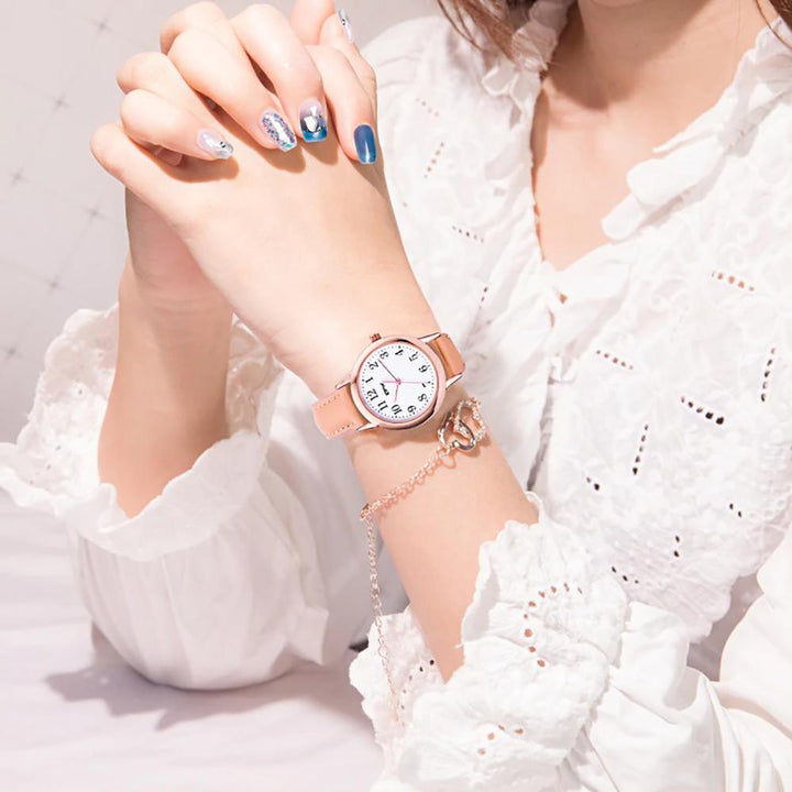 Watch - Fascinating Sweet Color Leather Strap Quartz Watch