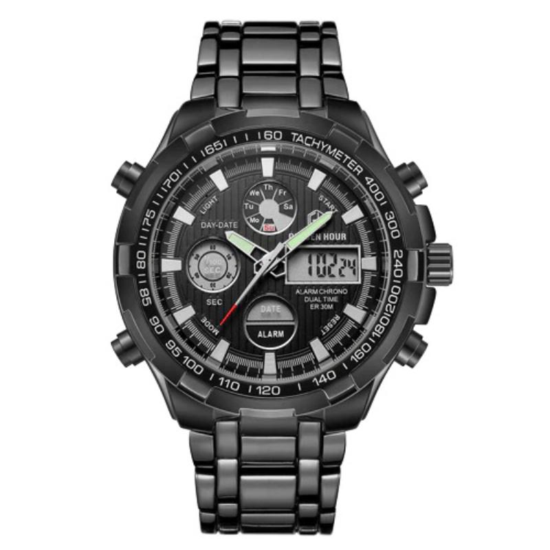 Watch - Full Steel Water Resistant Military Sport Digital Quartz Watch