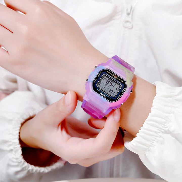 Watch - Luminous And Colorful Printed Butterfly Strap Digital Watch
