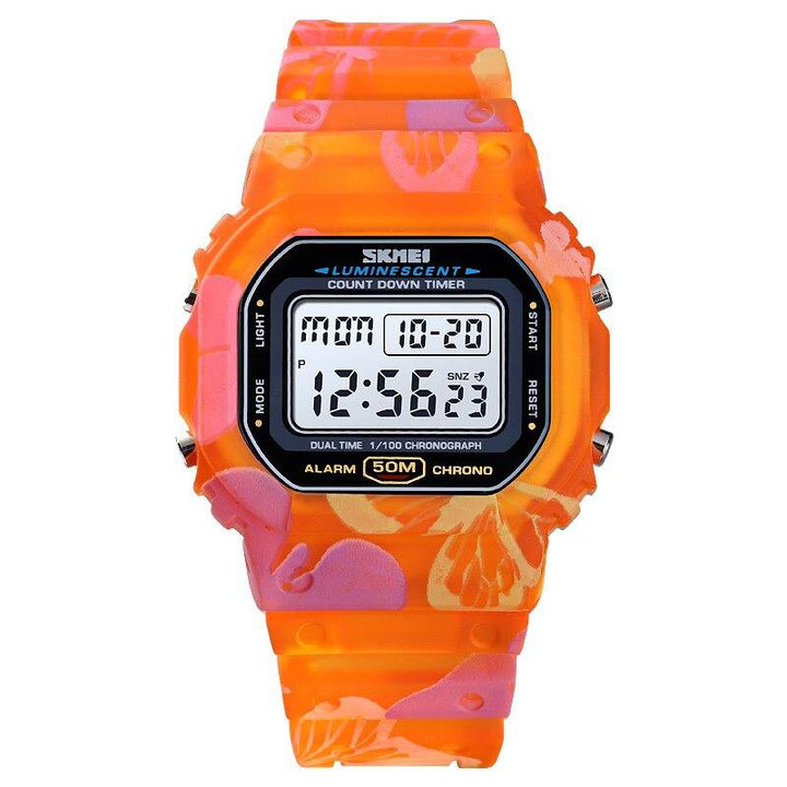 Watch - Luminous And Colorful Printed Butterfly Strap Digital Watch