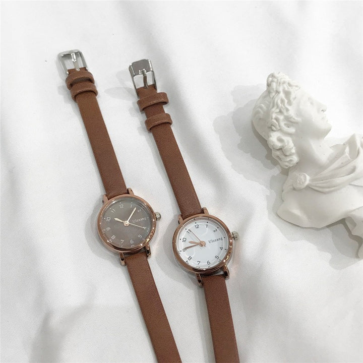 Women’s Small Minimalist Wrist Watch With PU Leather Straps