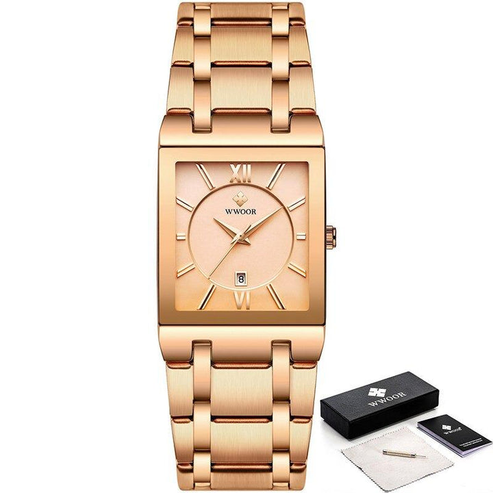 Watch - Square Fashion Steel Band Quartz Watch