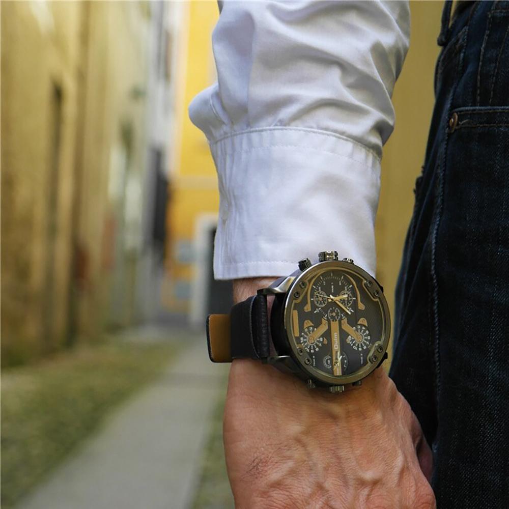 Watch - The Fearless: Leather Steel Strap Quartz Watch