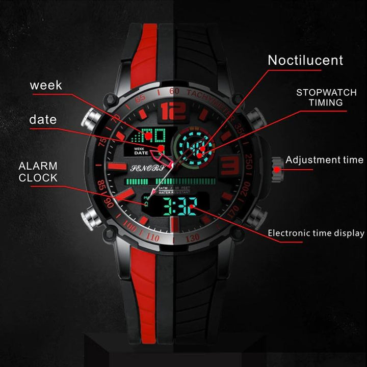 Watch - Two-tone Color Silicone Band Chronograph Watch