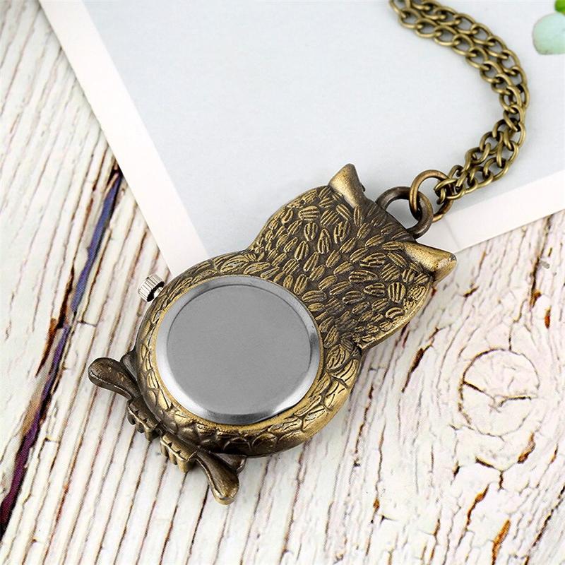 Watch - Vintage Bronze Owl Shape Quartz Pocket Watch