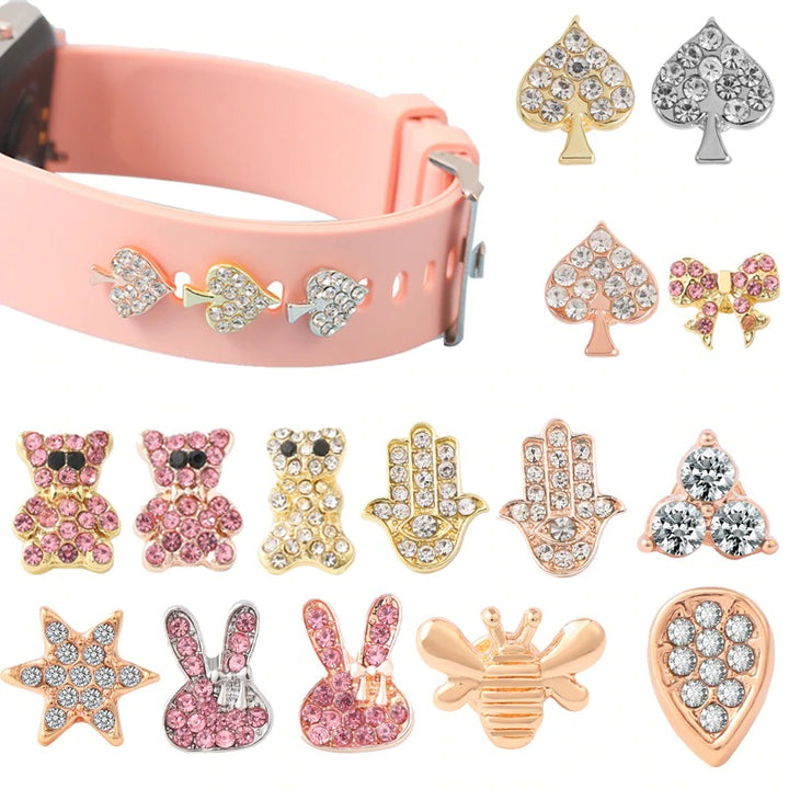 Multi-Style Rhinestone Encrusted Smart Watch Band Charms Collection