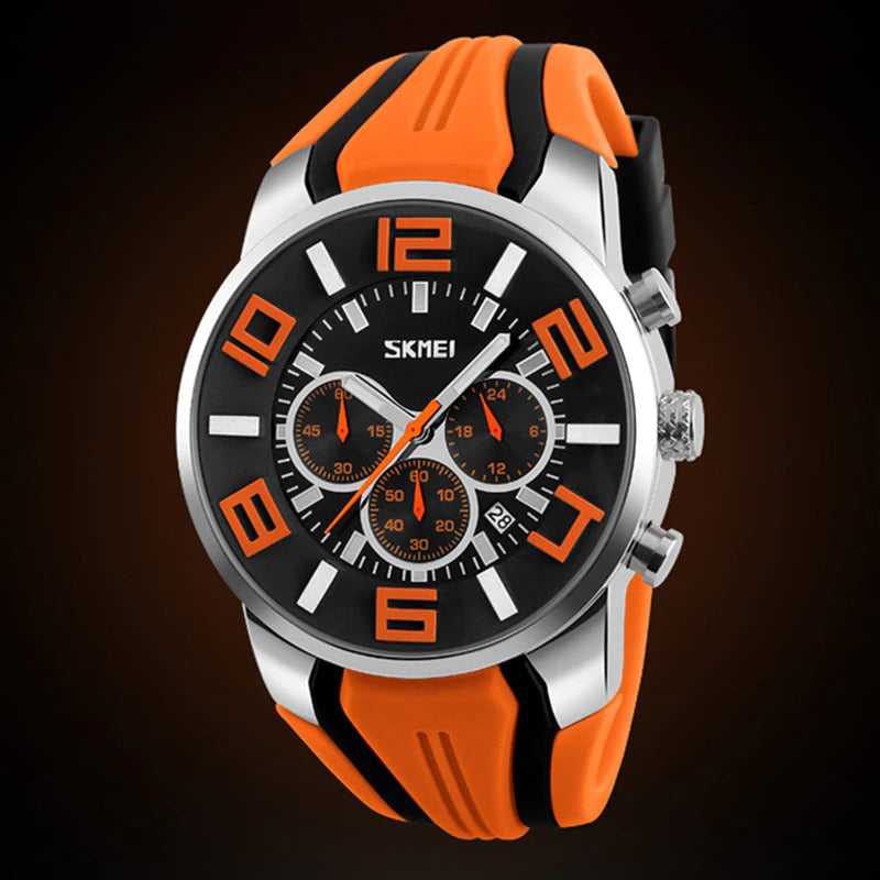 Men's Sporty Large Dial Waterproof Chronograph Quartz Watches