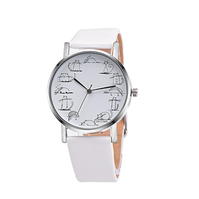 Watches - Retro Leather Cat Design Watch