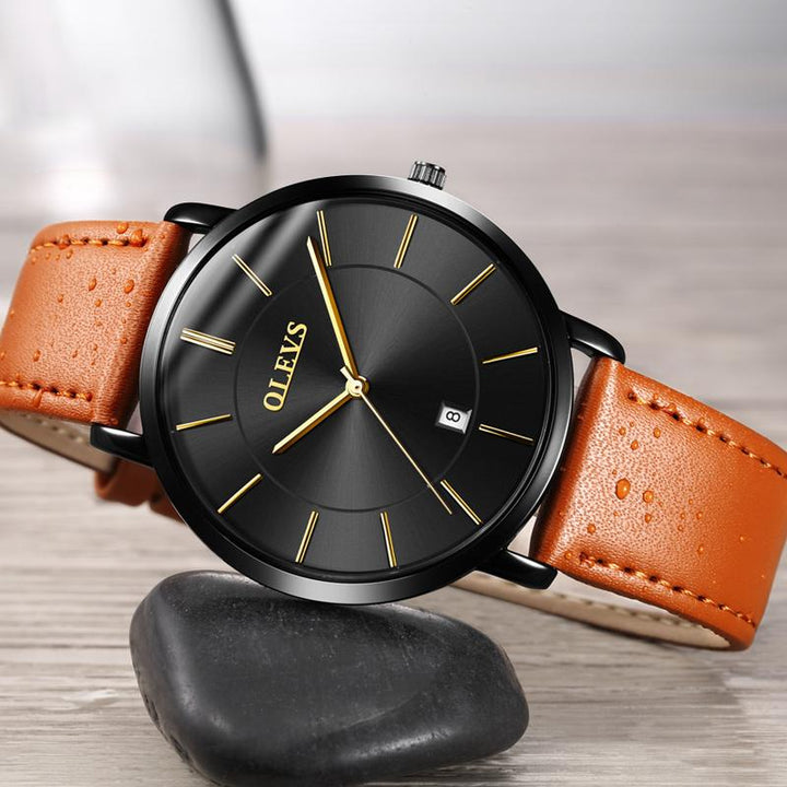 Watches - The Sleek™ Waterproof Genuine Leather Strap Wristwatch