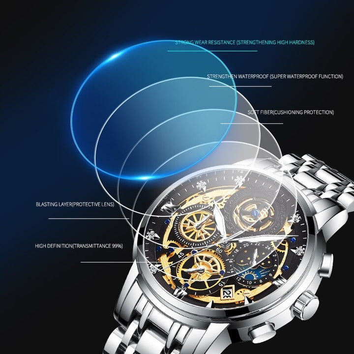 Tough Series Moon Phase Dial Sports Chronograph Watches